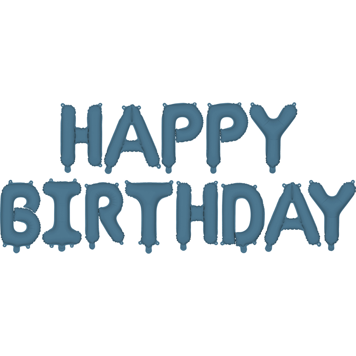 Balony foliowe napis Happy Birthday na urodziny granatowy matowy na powietrze 340x35 cm