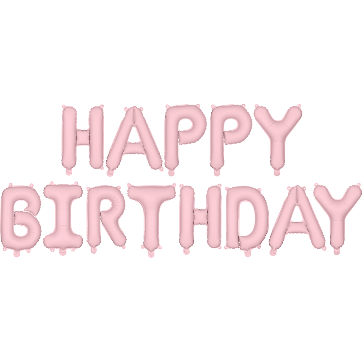 Balony foliowe napis Happy Birthday na urodziny różowy matowy na powietrze 340x35 cm