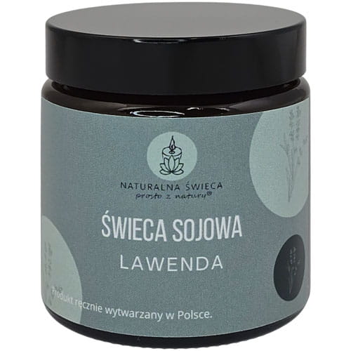 NATURALNA ŚWIECA SOJOWA LAWENDA 120 ML ZAPACHOWA EKOLOGICZNA KLASYCZNA