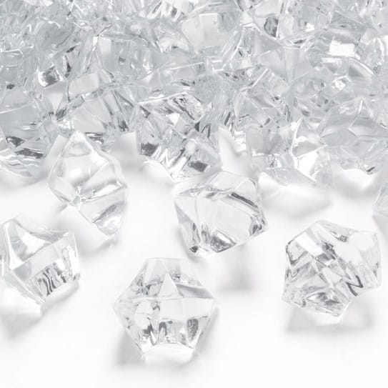 kryształki LÓD wesele 25 x 21 mm bezbarwne 50 szt