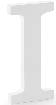 DREWNIANA LITERA I BIAŁA 20 CM DEKORACJA INICJAŁY NA WESELE KOMUNIE OZDOBA