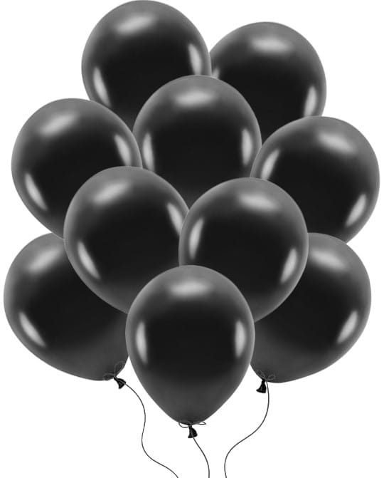 BALONY EKOLOGICZNE ECO CZARNE METALICZNE BIODEGRADOWALNE 26 CM 100 SZT