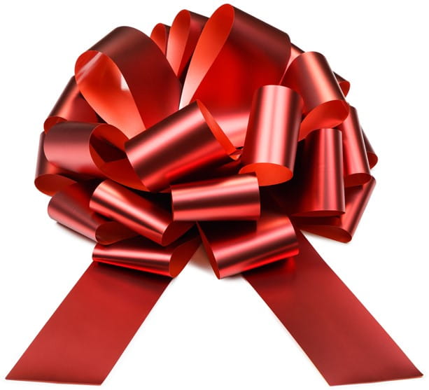 DUŻA CZERWONA KOKARDA NA PREZENT DEKORACYJNA AUTO SAMOCHÓD ROWER 40 CM XXL