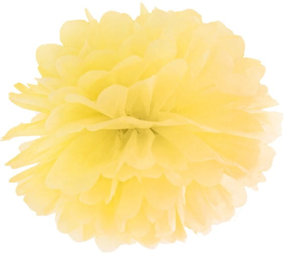 POMPON bibułowy 25 cm ŻÓŁTY pompony dekoracja