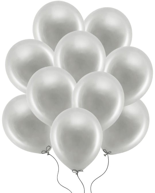 BALONY LATEKSOWE SREBRNE METALICZNE RAINBOW NA ŚLUB URODZINY 30 CM 100 SZT