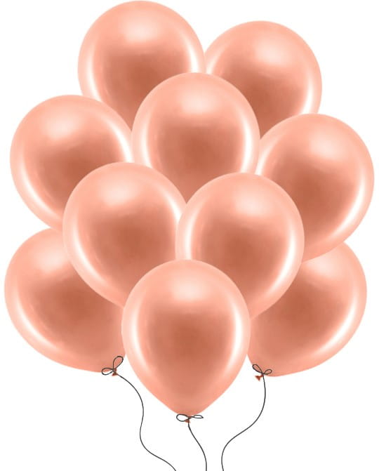BALONY LATEKSOWE RÓŻOWE ZŁOTO ROSE GOLD METALICZNE RAINBOW 30 CM 100 SZT