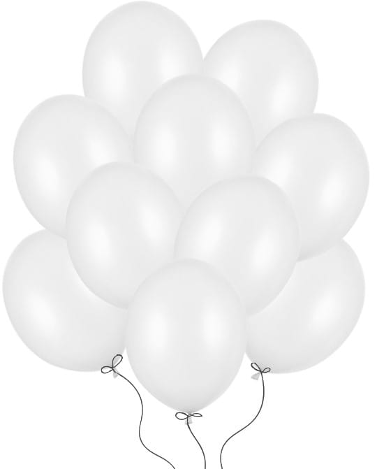 BALONY BIAŁE METALICZNE NA ŚLUB WESELE KOMUNIE DUŻE DO GIRLAND 30 CM 50 SZT