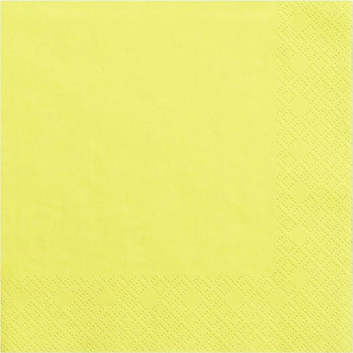 SERWETKI PAPIEROWE JASNE ŻÓŁTE 3-WARSTWOWE NA URODZINY 33X33CM 20 SZT