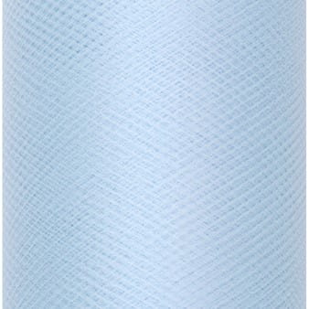 TIUL DEKORACYJNY BŁĘKITNY NA ROLCE KOKARDY POMPONY ŚLUB NIEBIESKI 15 CM 9 M