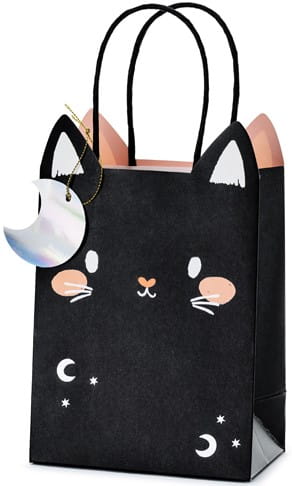 TOREBKA prezentowa KOT czarna HALLOWEEN księżyc
