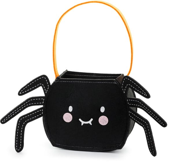 TOREBKA NA SŁODYCZE CUKIERKI CZARNY PAJĄK CZARNA FILCOWA TORBA NA HALLOWEEN