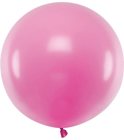 BALON GIGANT OLBRZYM KULA FUKSJA PASTELOWY NA URODZINY WESELE DUŻY 60 CM XL