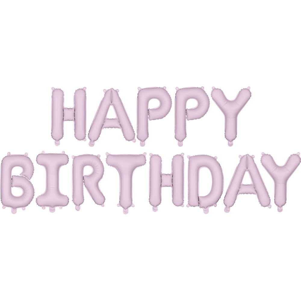 Balony foliowe napis Happy Birthday na urodziny fioletowy matowy na powietrze 340x35 cm