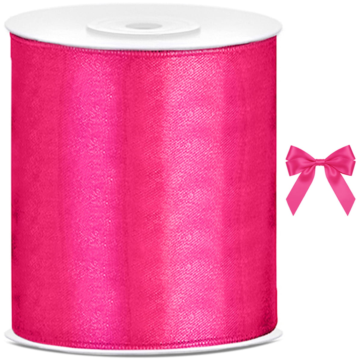 Tasiemka wstążka satynowa ciemny różowy 100mm x 25m
