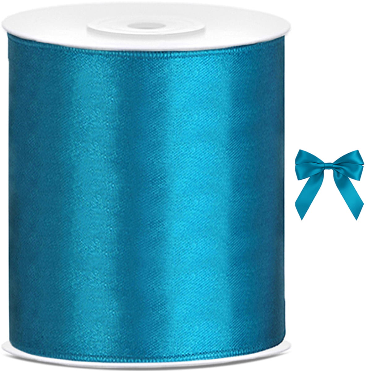 Tasiemka wstążka satynowa turkusowa 100mm x 25m