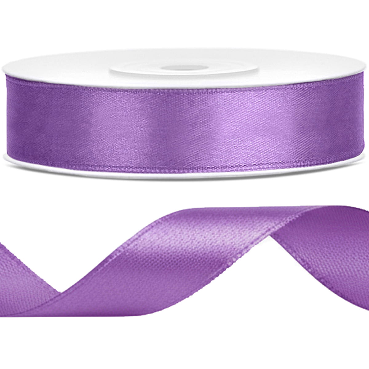 Tasiemka wstążka satynowa lawendowa 12mm x 25m