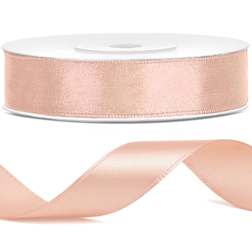 Tasiemka wstążka satynowa jasna brzoskwinia 12mm x 25m