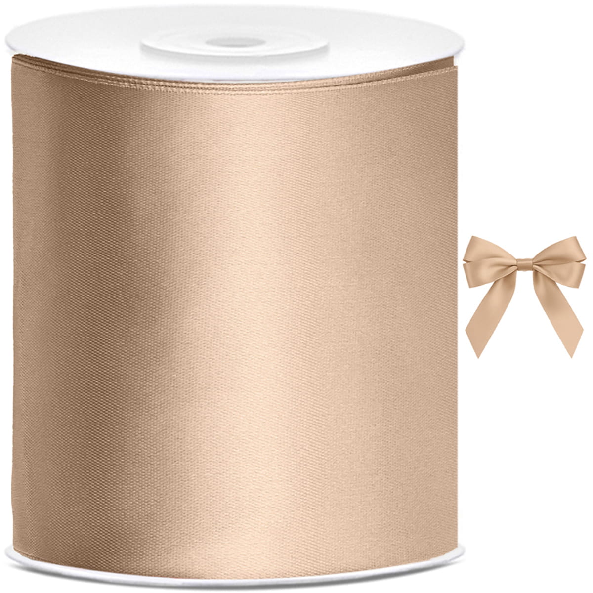 Tasiemka wstążka satynowa brzoskwinia 100mm x 25m