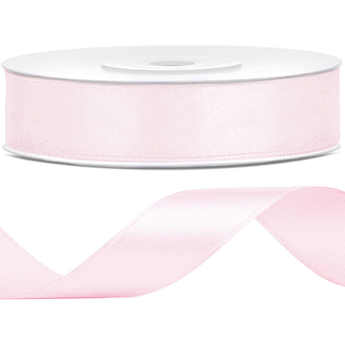 Tasiemka wstążka satynowa jasny pudrowy róż 12mm x 25m