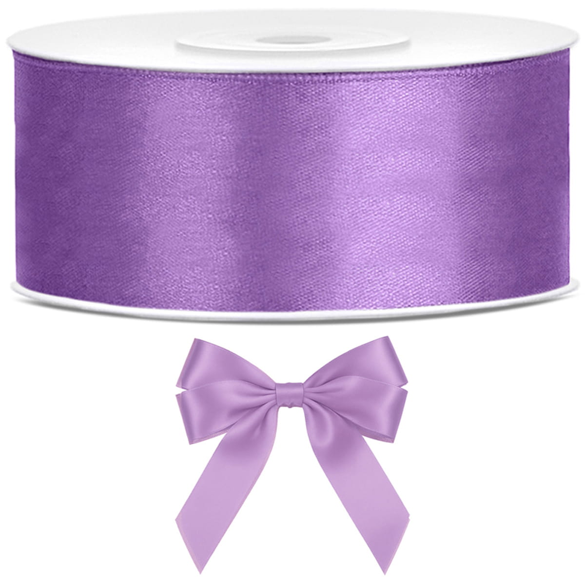 Tasiemka wstążka satynowa lawendowa 25mm x 25m