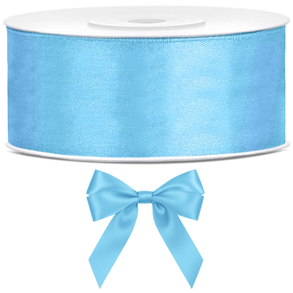 Tasiemka wstążka satynowa błękitna 25mm x 25m