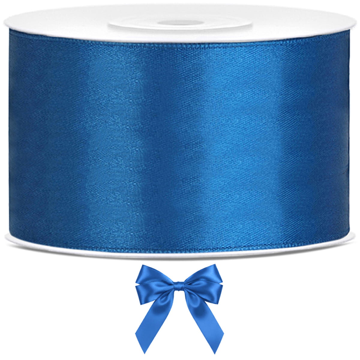 Tasiemka wstążka satynowa niebieska 38mm x 25m