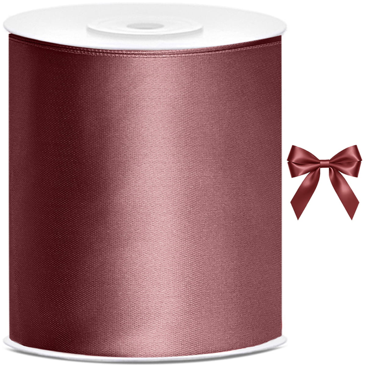 Tasiemka wstążka satynowa ciemny brudny róż 100mm x 25m