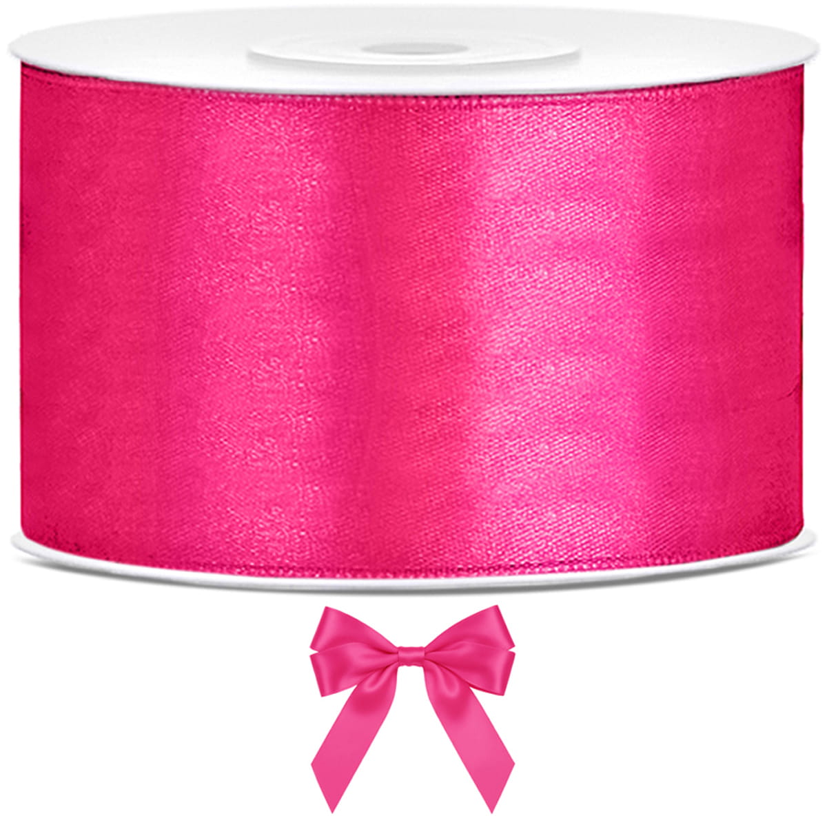 Tasiemka wstążka satynowa ciemny różowy 38mm x 25m