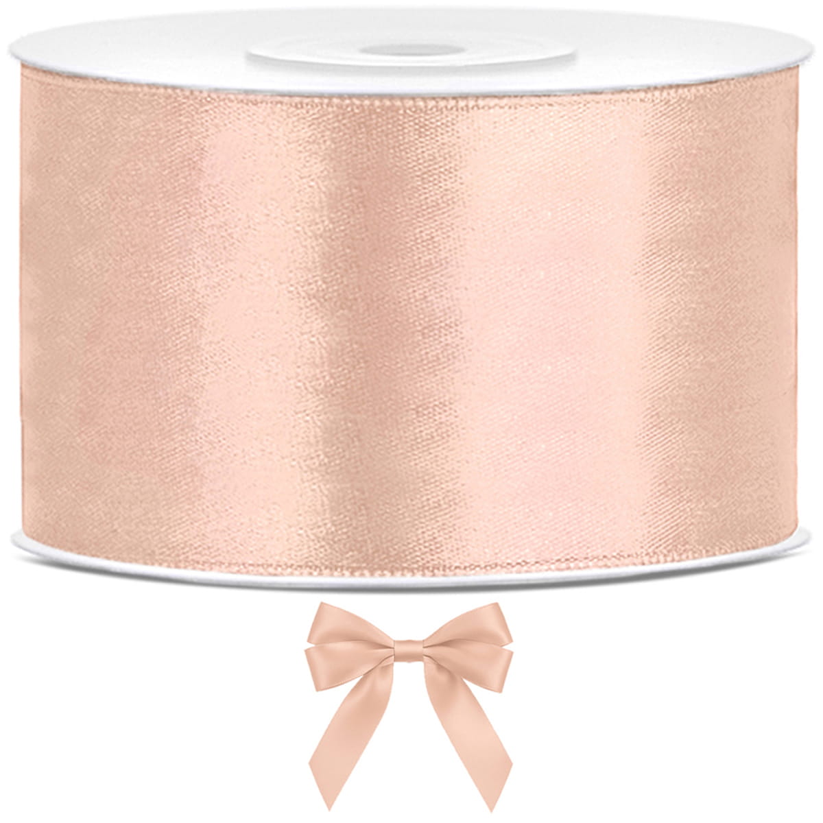 Tasiemka wstążka satynowa jasna brzoskwinia 38mm x 25m