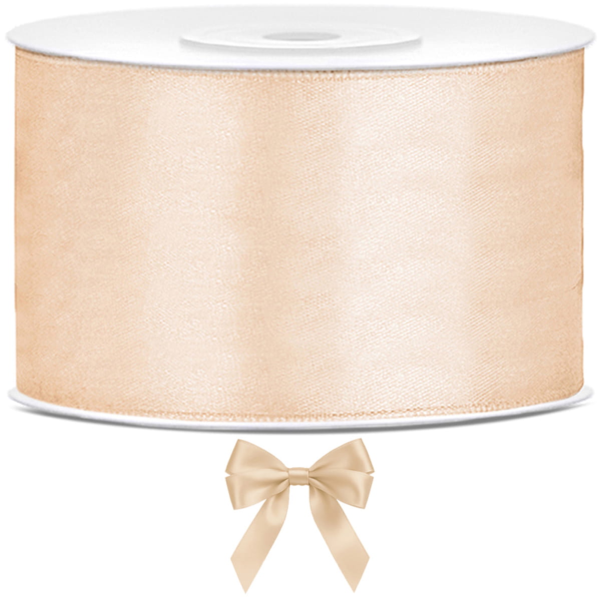 Tasiemka wstążka satynowa kremowa 38mm x 25m