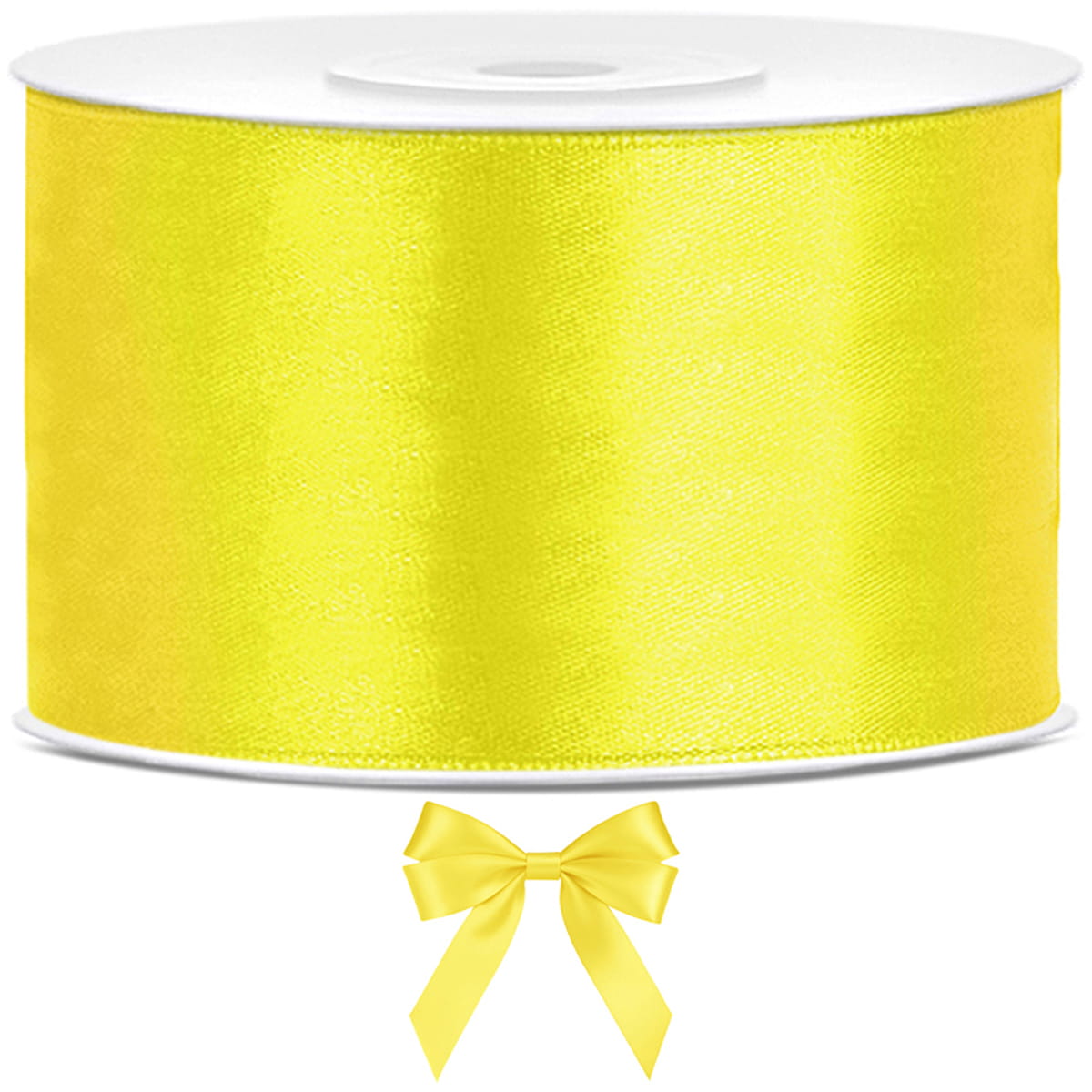 Tasiemka wstążka satynowa żółta 38mm x 25m