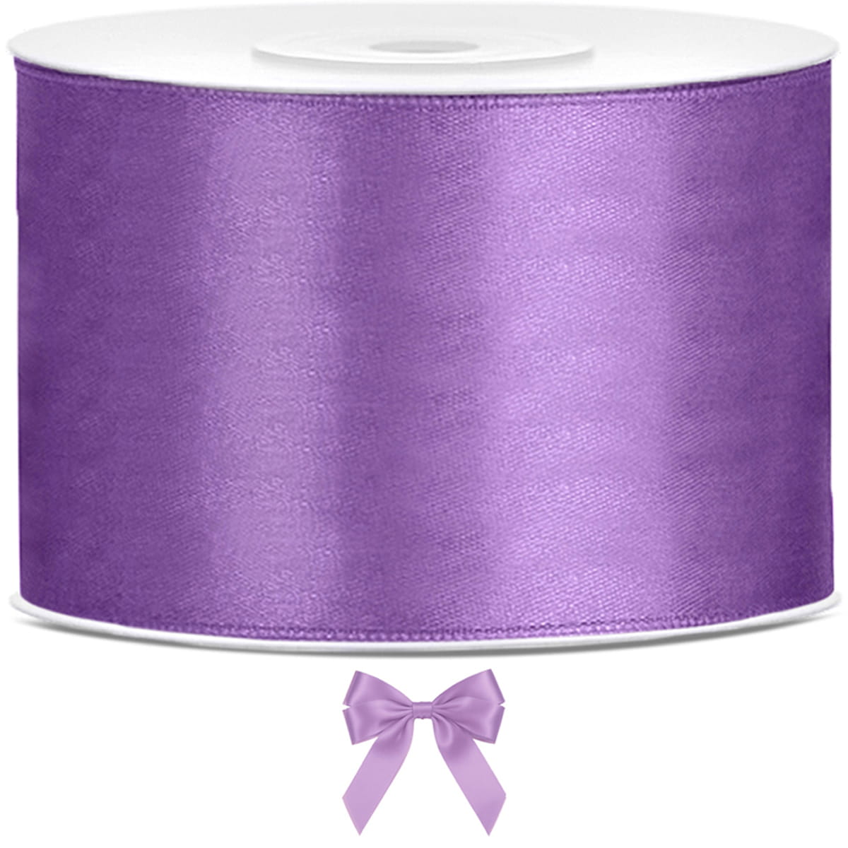 Tasiemka wstążka satynowa lawendowa 50mm x 25m