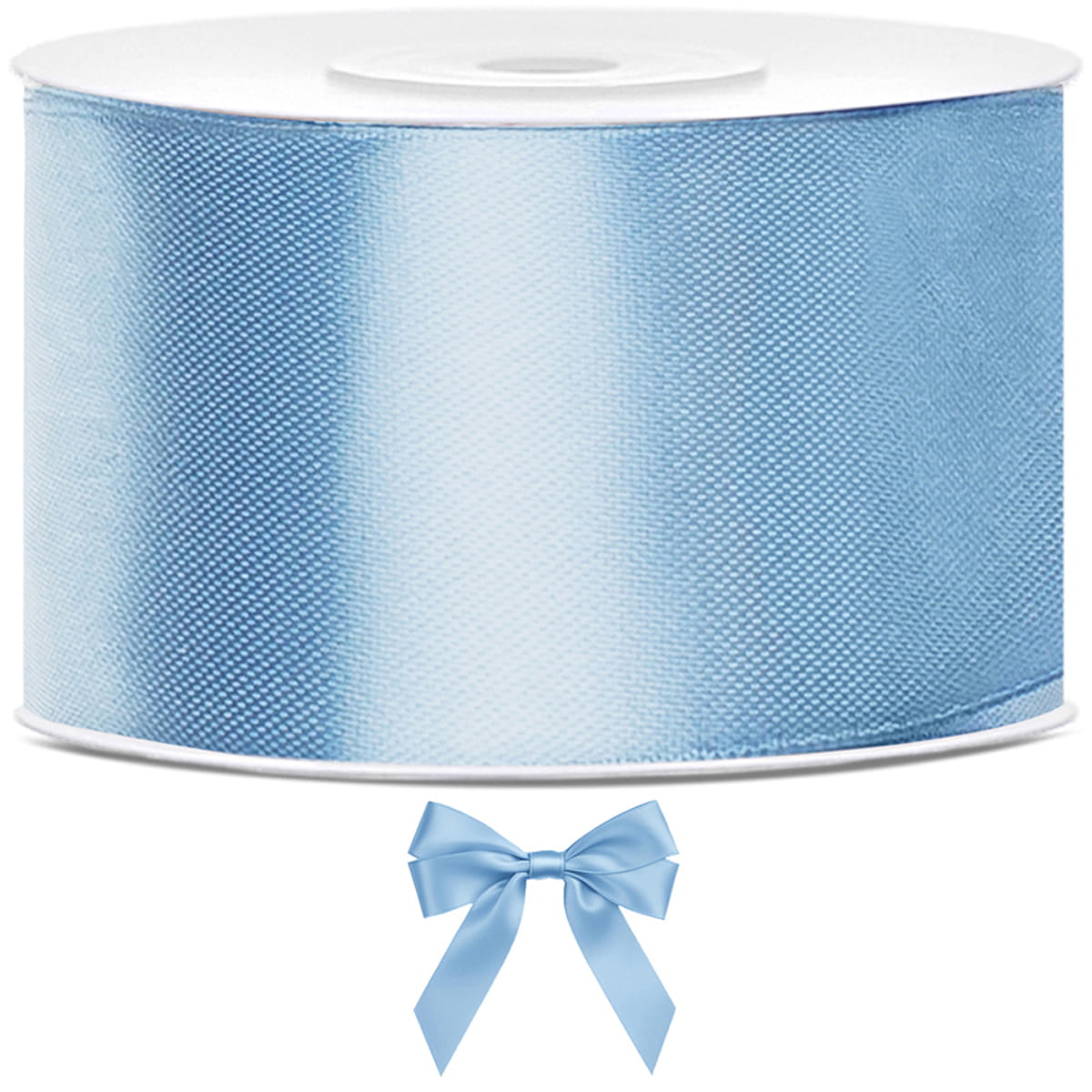 Tasiemka wstążka satynowa jasny mglisty niebieski 38mm x 25m