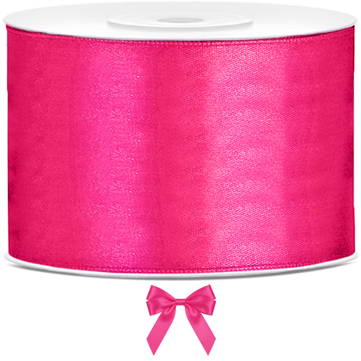 Tasiemka wstążka satynowa ciemny różowy 50mm x 25m
