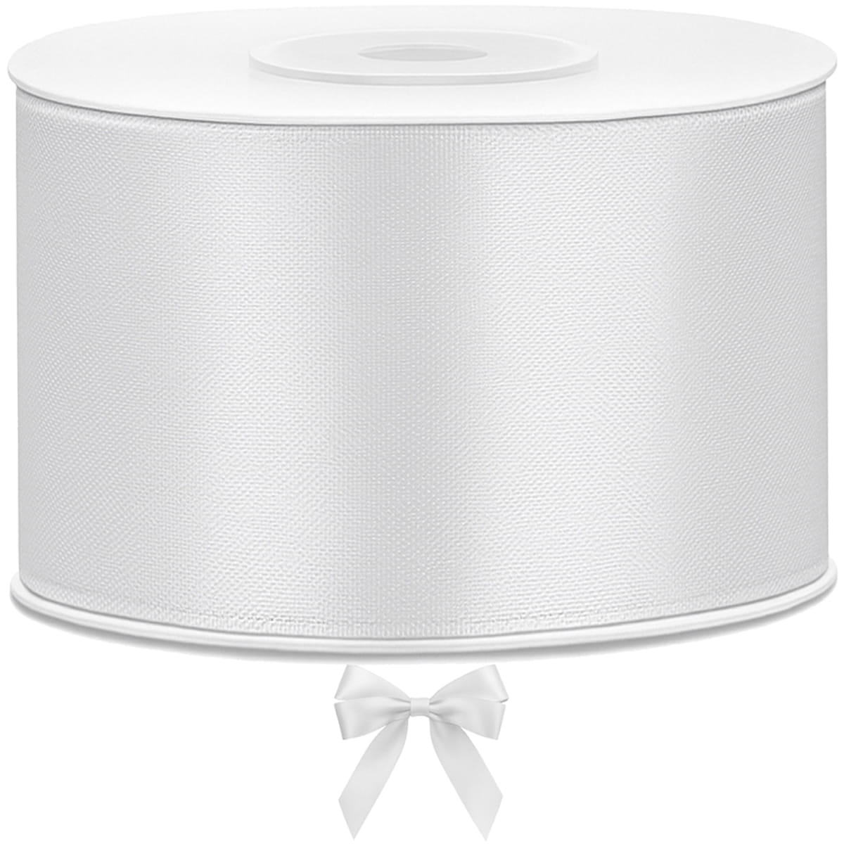 Tasiemka wstążka satynowa biała 50mm x 25m
