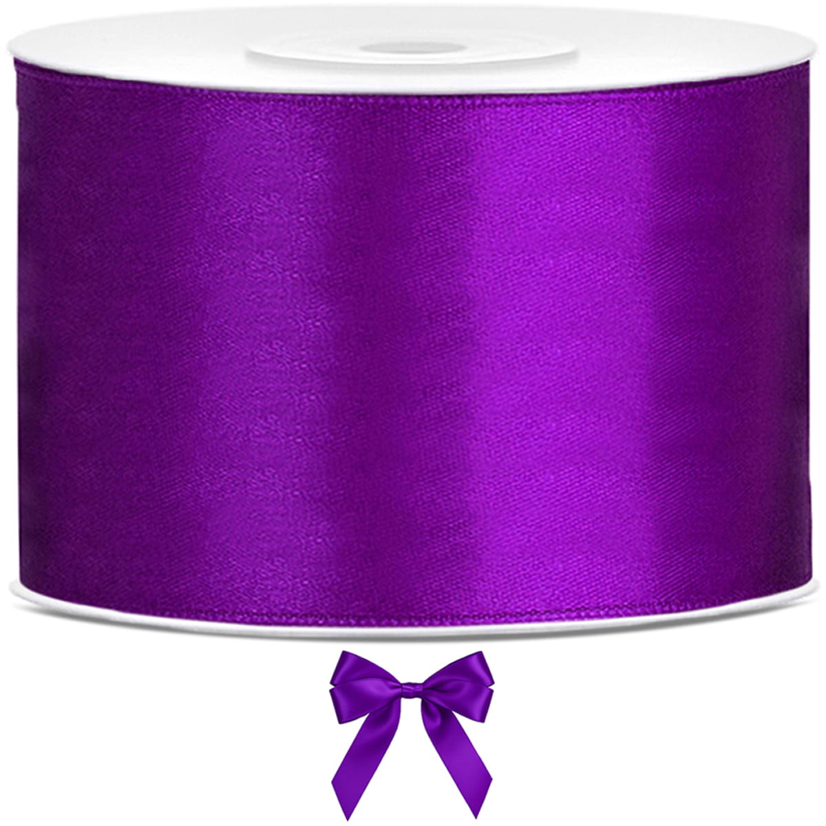 Tasiemka wstążka satynowa purpurowa fioletowa 50mm x 25m