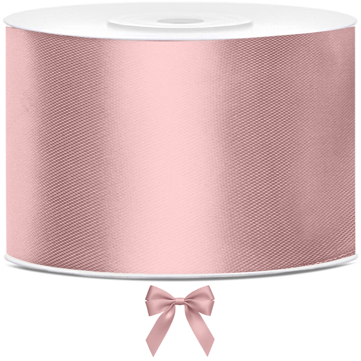 Tasiemka wstążka satynowa jasny brudny róż 50mm x 25m