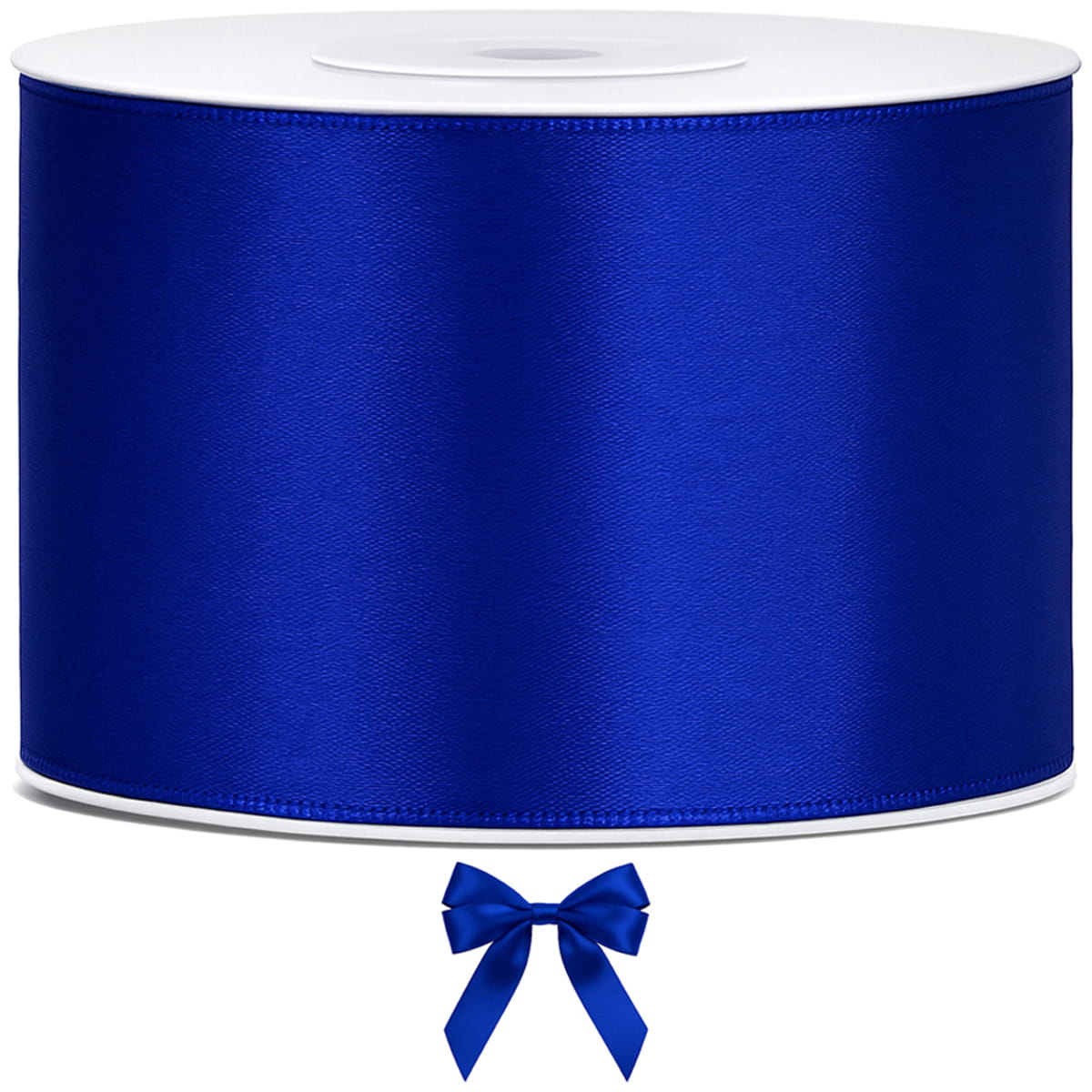 Tasiemka wstążka satynowa królewski niebieski 50mm x 25m