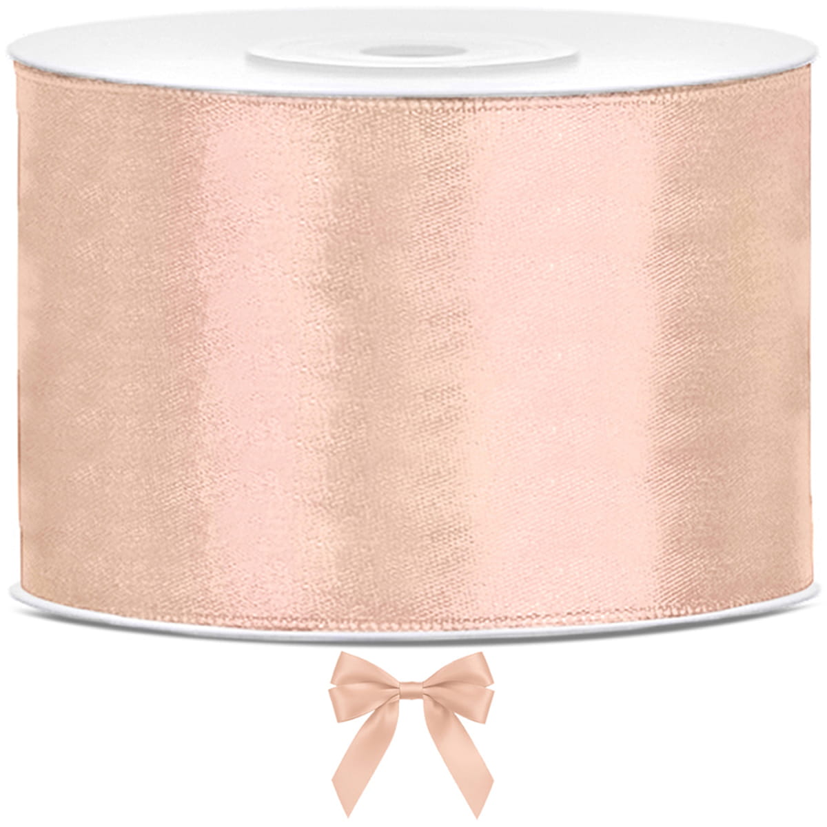 Tasiemka wstążka satynowa jasna brzoskwinia 50mm x 25m