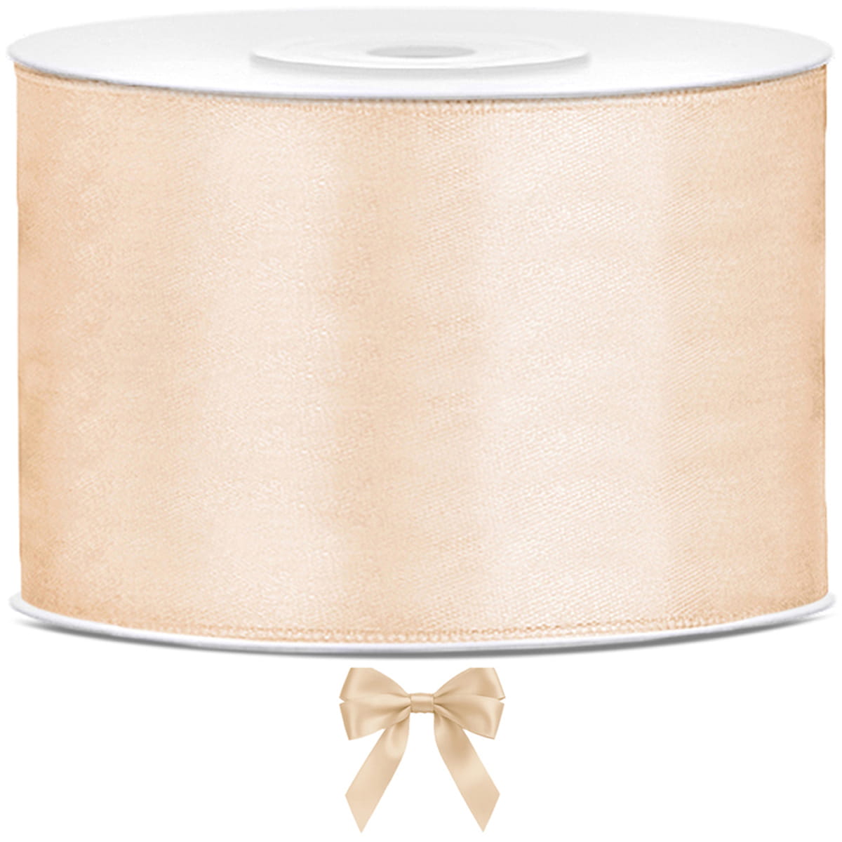 Tasiemka wstążka satynowa kremowa 50mm x 25m