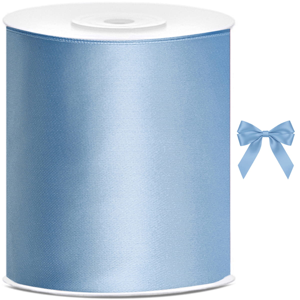 Tasiemka wstążka satynowa mglisty niebieski 100mm x 25m