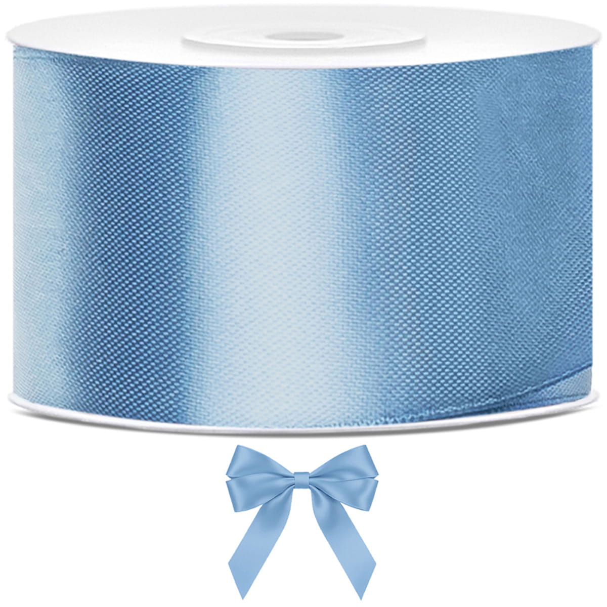 Tasiemka wstążka satynowa mglisty niebieski 38mm x 25m