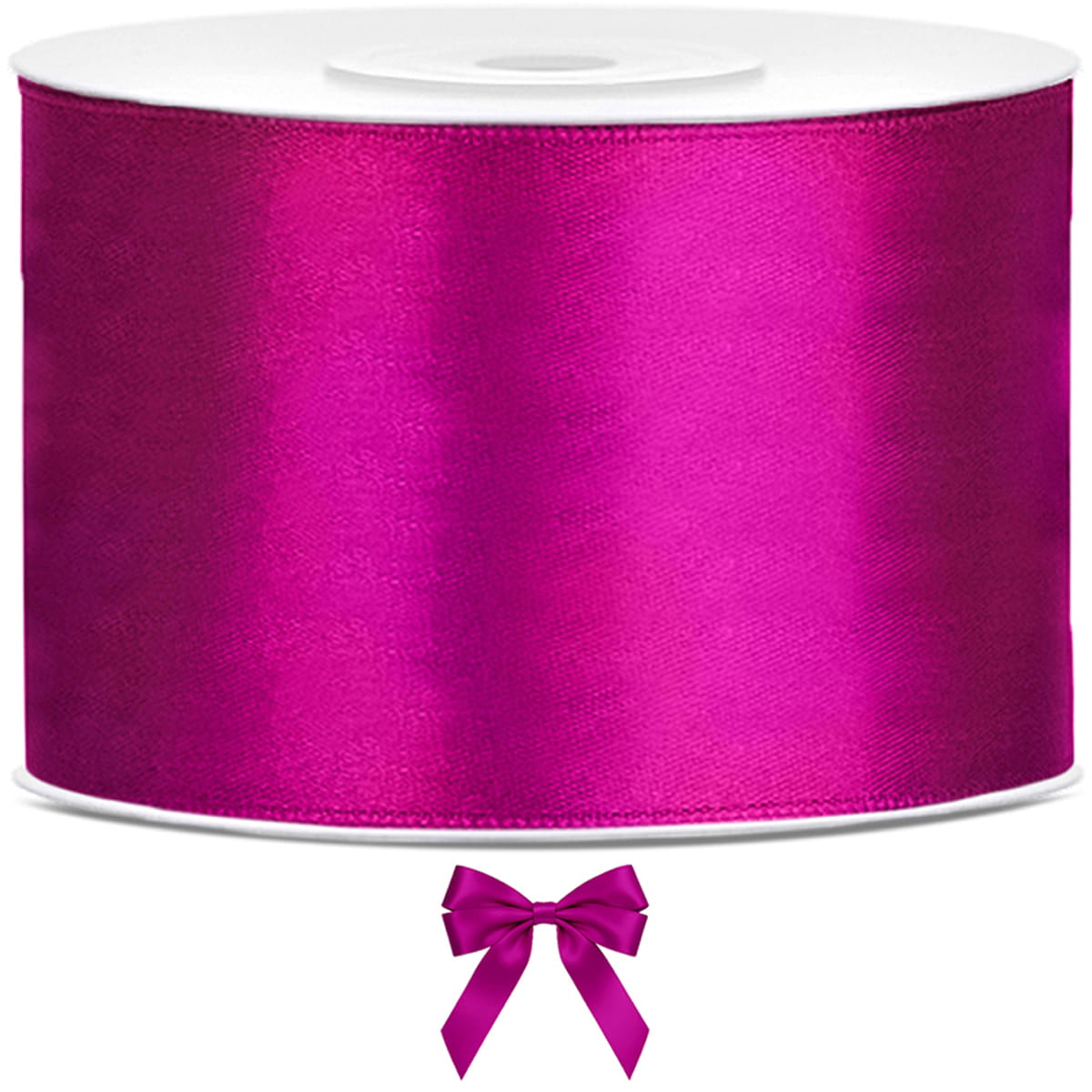 Tasiemka wstążka satynowa fuksja 50mm x 25m