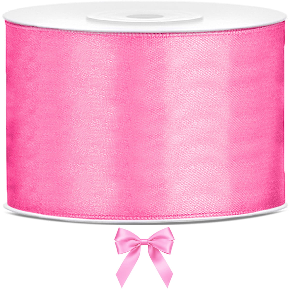 Tasiemka wstążka satynowa różowa 50mm x 25m