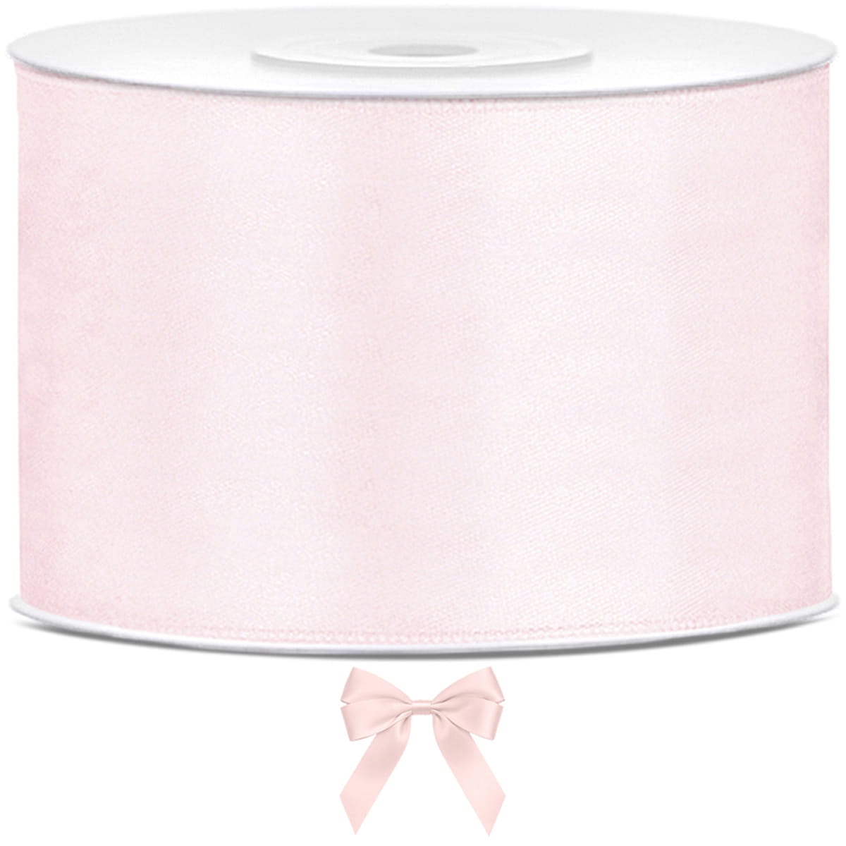 Tasiemka wstążka satynowa jasny pudrowy róż 50mm x 25m