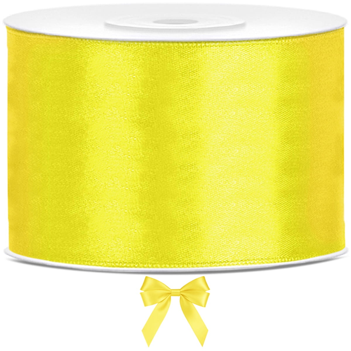 Tasiemka wstążka satynowa żółta 50mm x 25m
