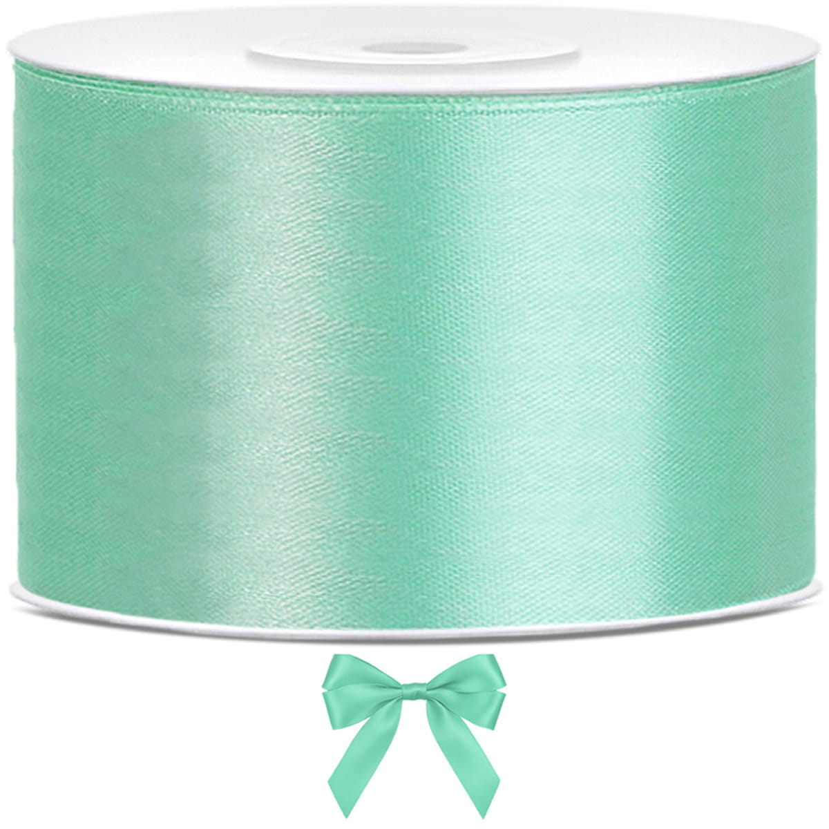 Tasiemka wstążka satynowa miętowa 50mm x 25m
