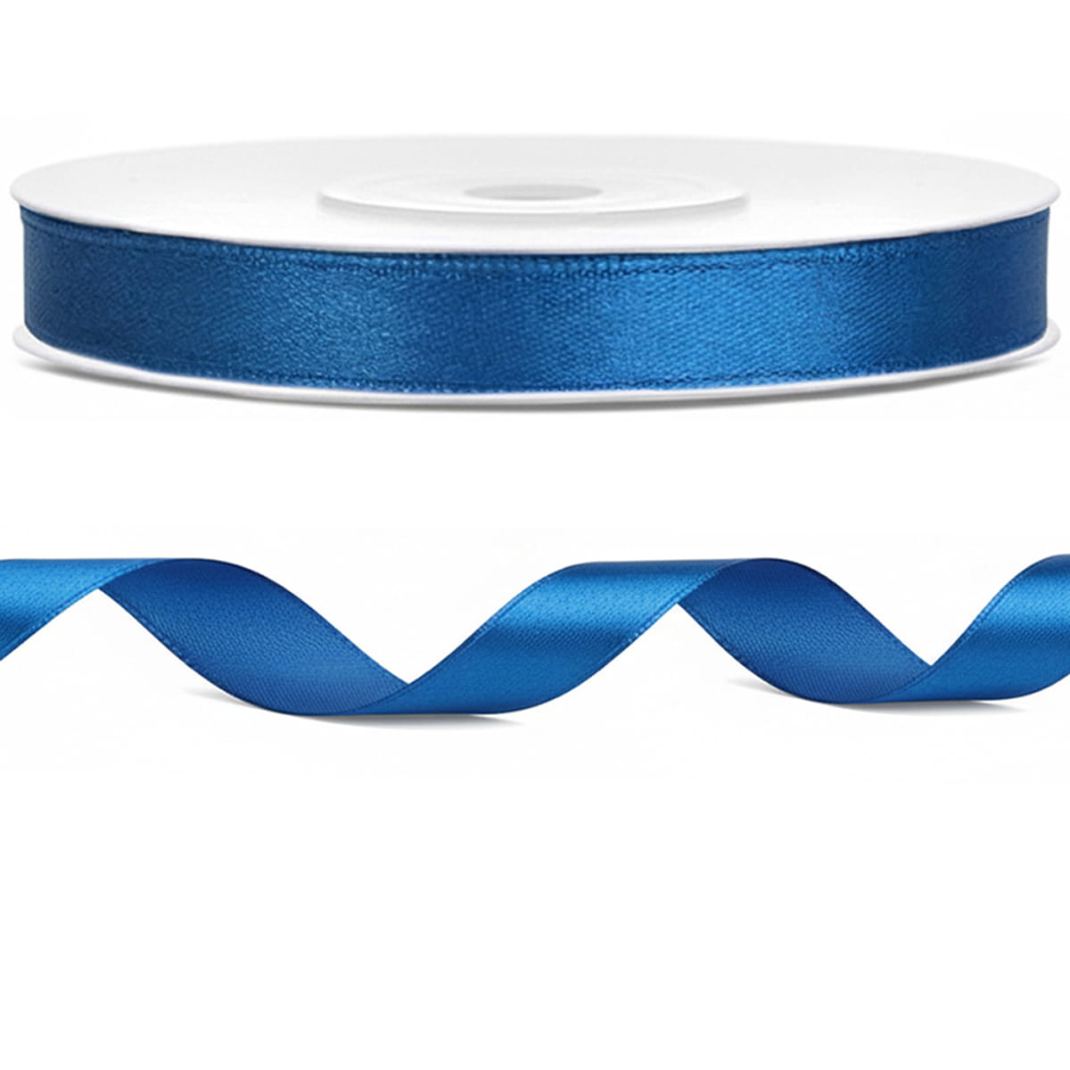 Tasiemka wstążka satynowa niebieska 6mm x 25m