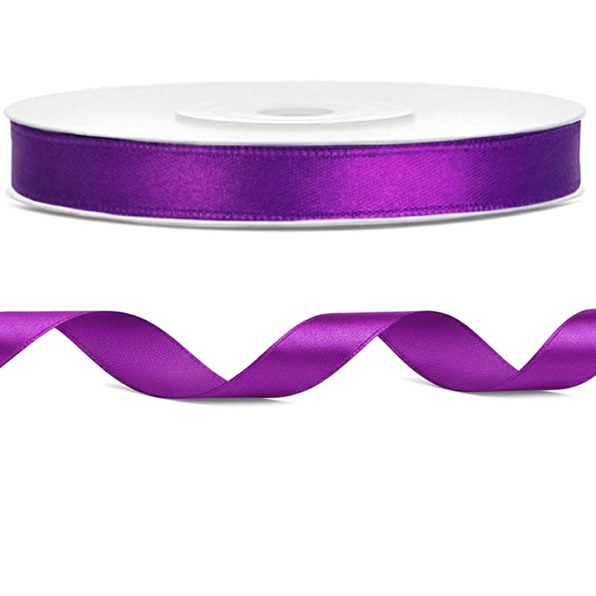 Tasiemka wstążka satynowa purpurowa fioletowa 6mm x 25m