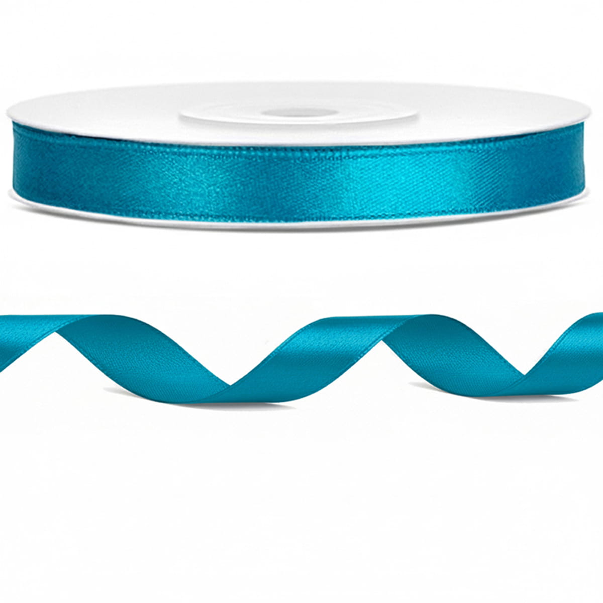 Tasiemka wstążka satynowa turkusowa 6mm x 25m